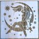 Félholdon ülő női alak műanyag stencil DIY sablon falra  bútorra