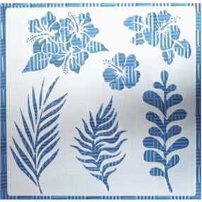    levél  mintás műanyag sablon 30x30 cm-es DIY stencil falra, bútorra