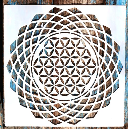 geometriai mintás DIY mandala sablon,  30x30 cm-es festő stencil