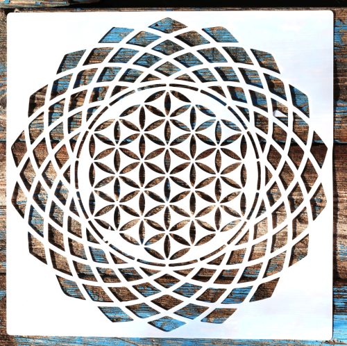 geometriai mintás DIY mandala sablon,  30x30 cm-es festő stencil
