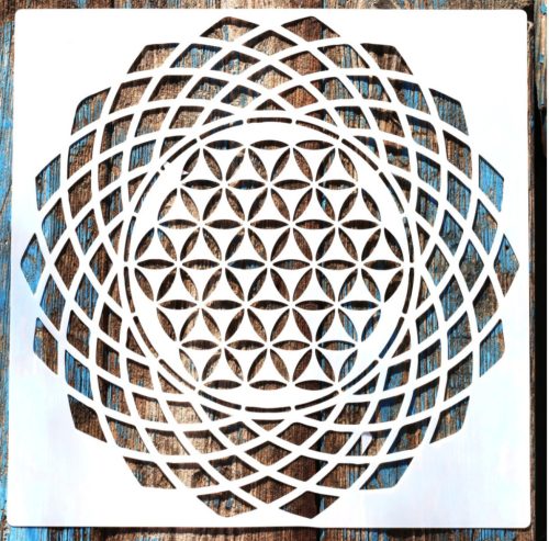 geometriai mintás DIY mandala sablon,  30x30 cm-es festő stencil