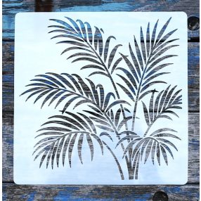    levél mintás műanyag sablon, DIY stencil, 30x30 cm-es falra bútorra