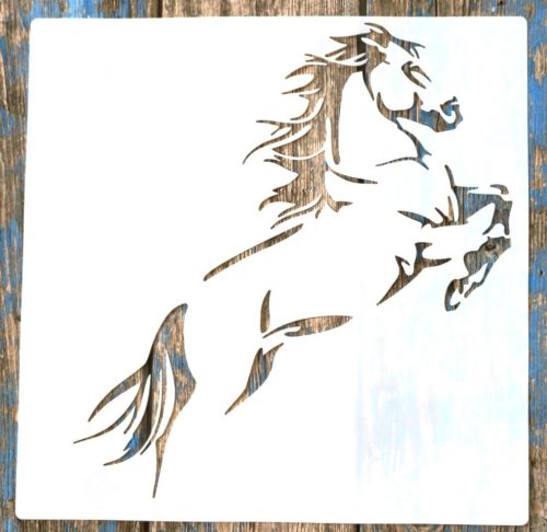  ló mintás sablon, 30x30 cm-es  műanyag DIY lovas stencil