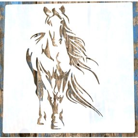    ló mintás sablon, lovas DIY festő sablon 30x30 cm-es műanyag  stencil 