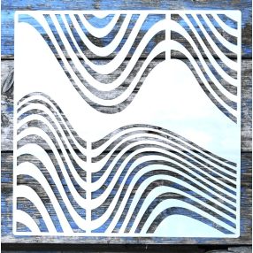    geometriai mintás műanyag festő sablon,  30x30 cm-es DIY stencil