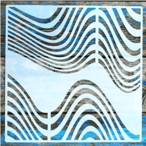   geometriai mintás műanyag festő sablon,  30x30 cm-es DIY stencil