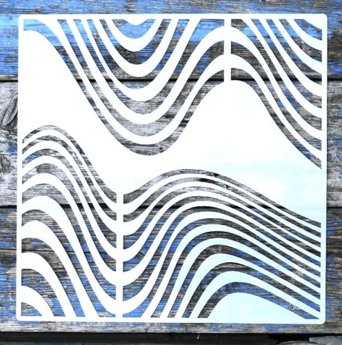  geometriai mintás műanyag festő sablon,  30x30 cm-es DIY stencil