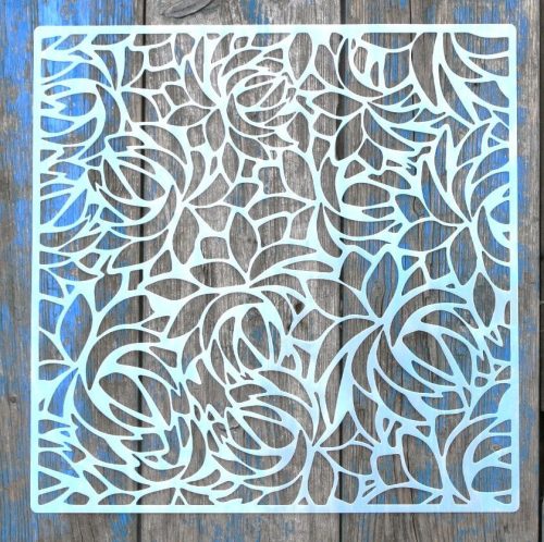  geometriai mintás műanyag festő sablon 30x30 cm-es DIY stencil
