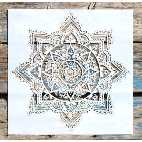  mandala mintás sablon 30x30 cm-es műanyag DIY  stencil