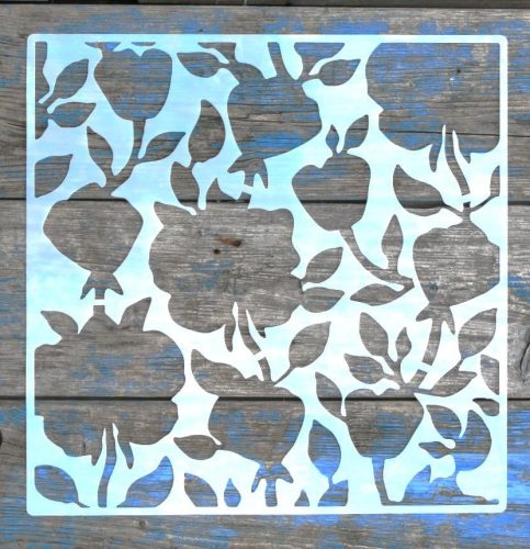  fa, alma, virág mintás festő sablon, 30x30 cm-es műanyag DIY stencil falra bútorra