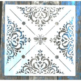    csempe, méhecske mintás műanyag sablon  30x30 cm-es DIY festő stencil falra bútorra
