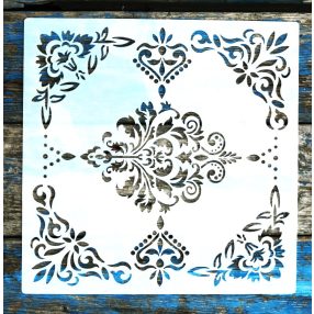 barokk, csempe mintás sablon, 30x30 cm-es stencil