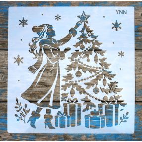 30x30x cm-es karácsony mintàs műanyag sablon DIY stencil