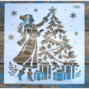 30x30x cm-es karácsony mintàs műanyag sablon DIY stencil
