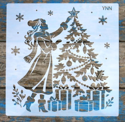30x30x cm-es karácsony mintàs műanyag sablon DIY stencil