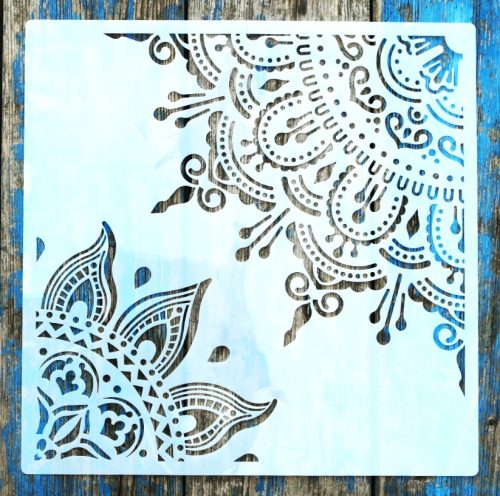 mandala mintás műanyag festő sablon 30x30 cm-es stencil falra bútorra