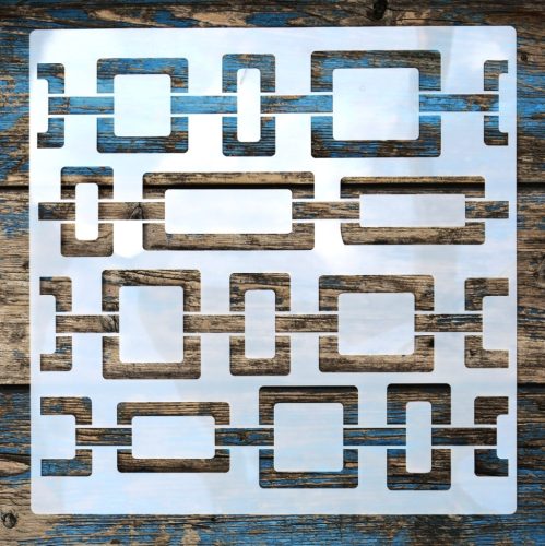  geometriai mintás festő sablon 30x30 cm-es műanyag DIY stencil 