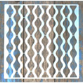    geometriai mintás műanyag festő sablon 30x30 cm-es DIY stencil falra bútorra