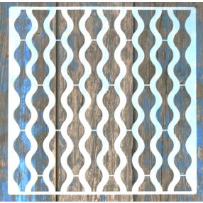    geometriai mintás műanyag festő sablon 30x30 cm-es DIY stencil falra bútorra