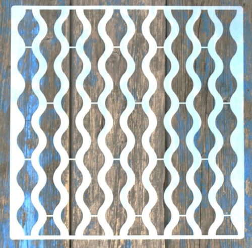  geometriai mintás műanyag festő sablon 30x30 cm-es DIY stencil falra bútorra