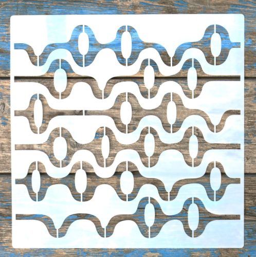  geometriai mintás sablon falra bútorra,  stencil , 30x30 cm-es 