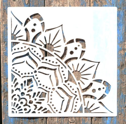 negyed mandala műanyag 30x30 cm-es sablon,  DIY stencil