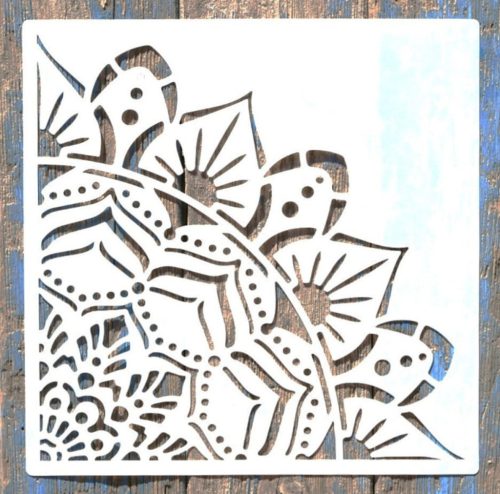negyed mandala műanyag 30x30 cm-es sablon,  DIY stencil