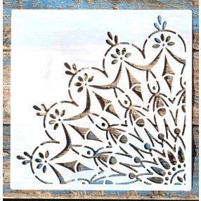   negyed mandala  festő sablon 30x30 cm-es  műanyag DIY stencil falra bútorra