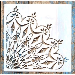   negyed mandala  festő sablon 30x30 cm-es  műanyag DIY stencil falra bútorra