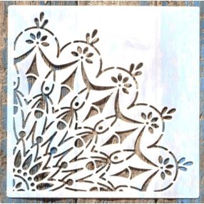   negyed mandala  festő sablon 30x30 cm-es  műanyag DIY stencil falra bútorra