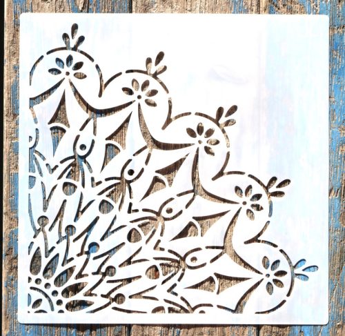 negyed mandala  festő sablon 30x30 cm-es  műanyag DIY stencil falra bútorra
