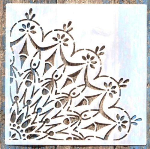 negyed mandala  festő sablon 30x30 cm-es  műanyag DIY stencil falra bútorra