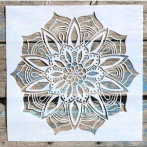 mandala mintás műanyag sablon, 30x30 cm-es  DIY stencil , 