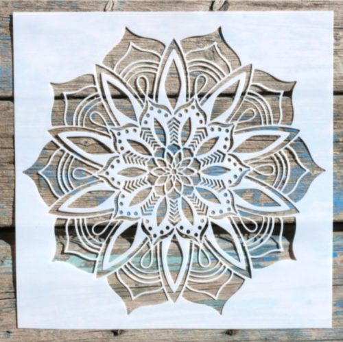mandala mintás műanyag sablon, 30x30 cm-es  DIY stencil , 