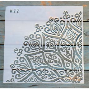 negyed mandala műanyag sablon,  DIY stencil , 30x30 cm-es 