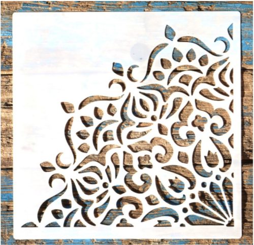 negyed mandala műanyag sablon,  DIY stencil , 30x30 cm-es 