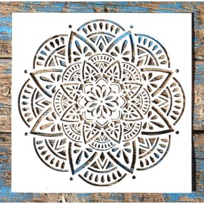 mandala mintás  műanyag sablon, 30x30 cm-es DIY stencil 
