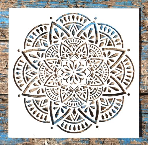 mandala mintás  műanyag sablon, 30x30 cm-es DIY stencil 