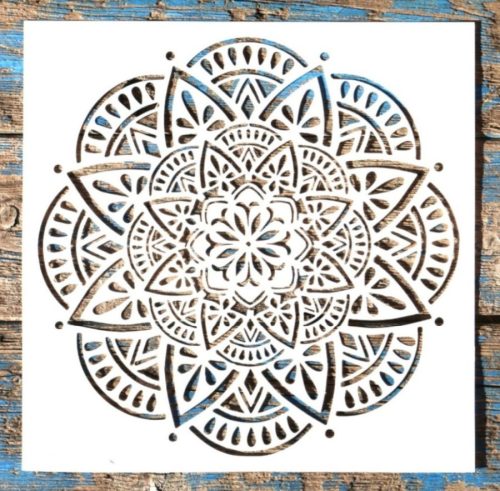 mandala mintás  műanyag sablon, 30x30 cm-es DIY stencil 