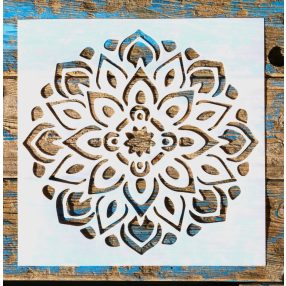mandala műanyag sablon, 30x30 cm-es DIY stencil 