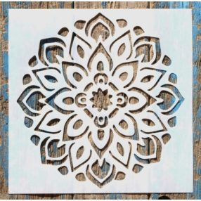 mandala műanyag sablon, 30x30 cm-es DIY stencil 