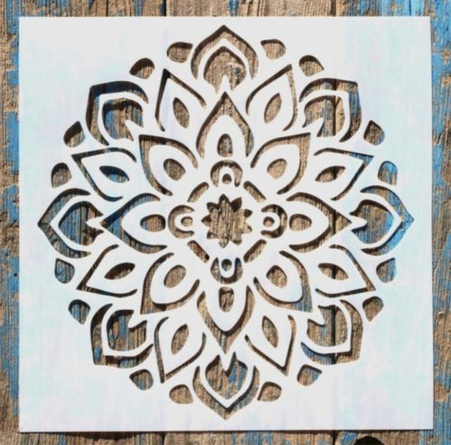 mandala műanyag sablon, 30x30 cm-es DIY stencil 