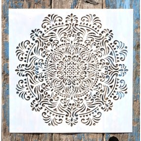 mandala mintás műanyag  sablon, 30x30 cm-es DIY stencil , 