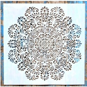 mandala mintás műanyag  sablon, 30x30 cm-es DIY stencil , 