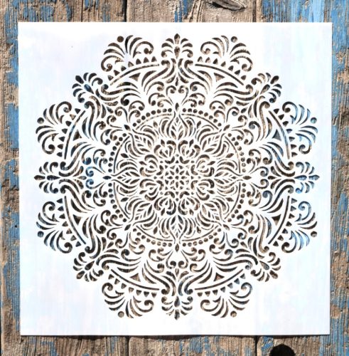 mandala műanyag   sablon,  DIY stencil , 30x30 cm-es 