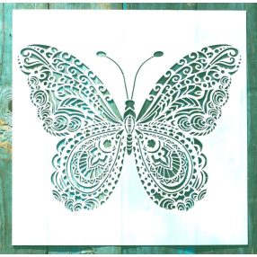 Pillangó mintás  műanyag 30x30 cm-es sablon, DIY stencil