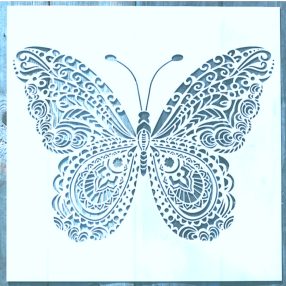 Pillangó mintás  műanyag 30x30 cm-es sablon, DIY stencil