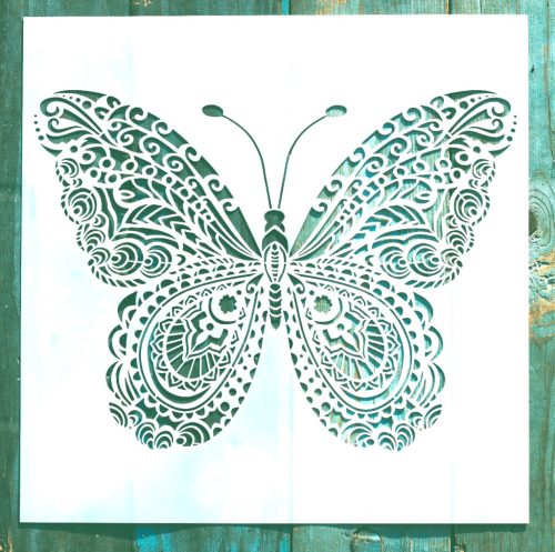 Pillangó mintás  műanyag 30x30 cm-es sablon, DIY stencil