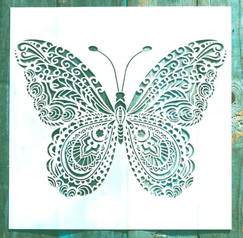 Pillangó mintás  műanyag 30x30 cm-es sablon, DIY stencil