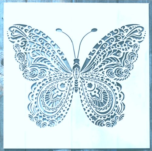 Pillangó mintás  műanyag 30x30 cm-es sablon, DIY stencil